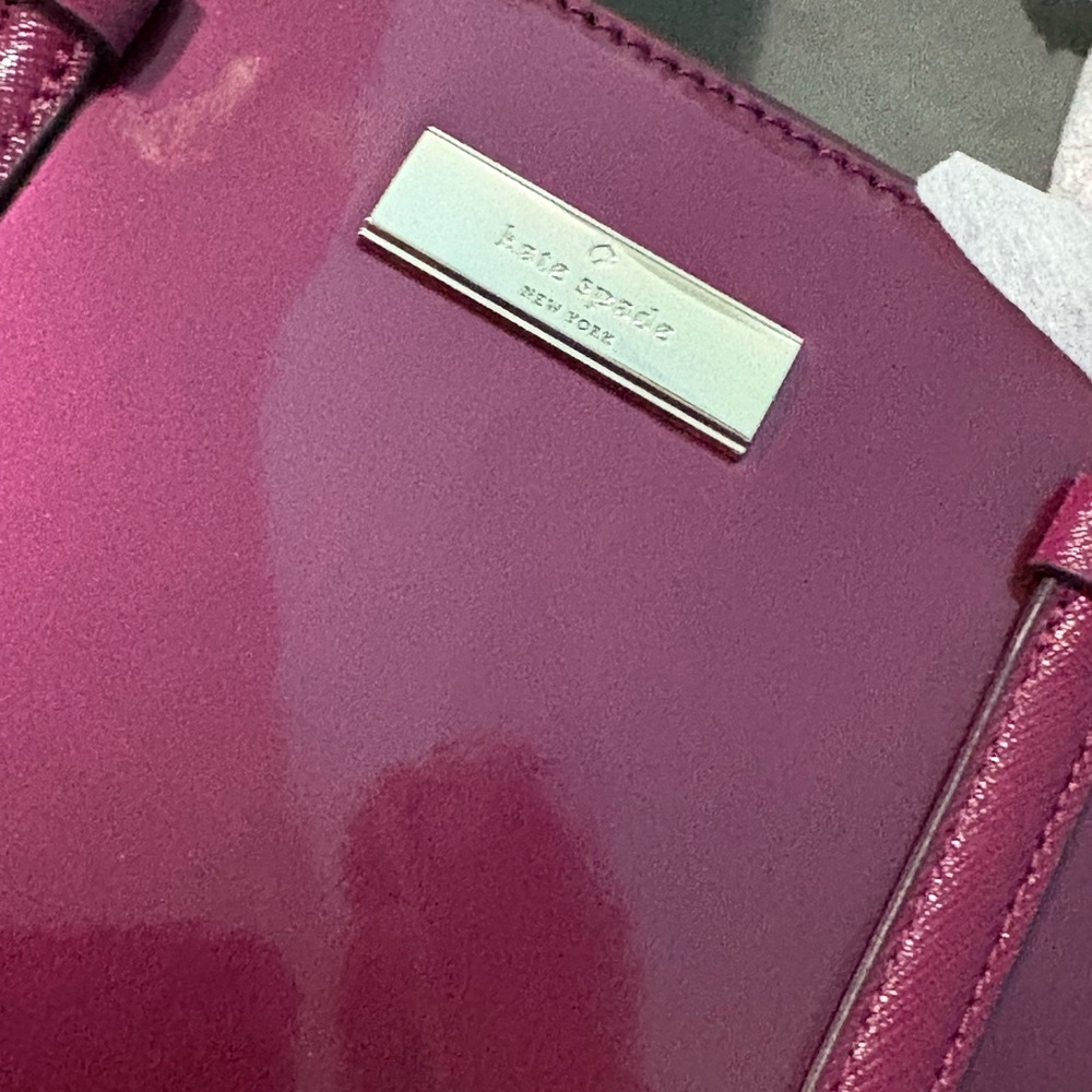 BNWT Kate Spade Kenzie Patent Mini Tote in Dark Raspberry